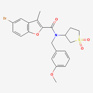 5-bromo-N-(1,1-dioxidotetrahydrothiophen-3-yl)-N-(3-methoxybenzyl)-3-methyl-1-benzofuran-2-carboxamide