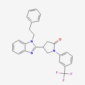 molecular formula C26H22F3N3O B11407970 4-[1-(2-phenylethyl)-1H-benzimidazol-2-yl]-1-[3-(trifluoromethyl)phenyl]pyrrolidin-2-one 