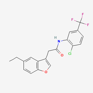 N-[2-chloro-5-(trifluoromethyl)phenyl]-2-(5-ethyl-1-benzofuran-3-yl)acetamide