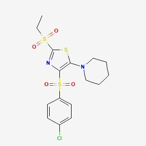 1-{4-[(4-Chlorophenyl)sulfonyl]-2-(ethylsulfonyl)-1,3-thiazol-5-yl}piperidine