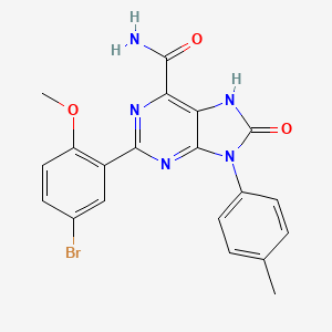 molecular formula C20H16BrN5O3 B11407994 2-(5-bromo-2-methoxyphenyl)-8-oxo-9-(p-tolyl)-8,9-dihydro-7H-purine-6-carboxamide 