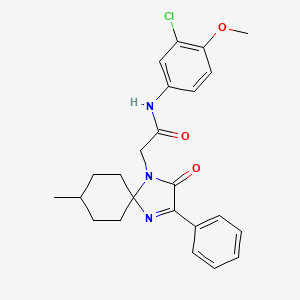 molecular formula C24H26ClN3O3 B11408011 N-(3-Chloro-4-methoxyphenyl)-2-{8-methyl-2-oxo-3-phenyl-1,4-diazaspiro[4.5]dec-3-EN-1-YL}acetamide 