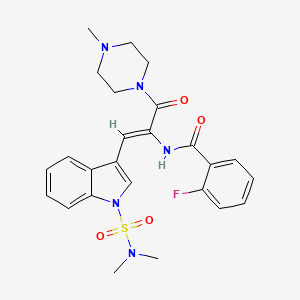 N-[(1Z)-1-[1-(dimethylsulfamoyl)-1H-indol-3-yl]-3-(4-methylpiperazin-1-yl)-3-oxoprop-1-en-2-yl]-2-fluorobenzamide