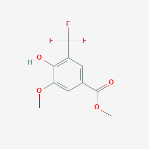 molecular formula C₁₀H₉F₃O₄ B1140808 甲基4-羟基-3-甲氧基-5-(三氟甲基)苯甲酸酯 CAS No. 883241-39-2