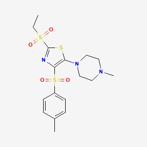 1-{2-(Ethylsulfonyl)-4-[(4-methylphenyl)sulfonyl]-1,3-thiazol-5-yl}-4-methylpiperazine