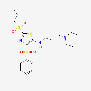 N,N-diethyl-N'-{4-[(4-methylphenyl)sulfonyl]-2-(propylsulfonyl)-1,3-thiazol-5-yl}propane-1,3-diamine