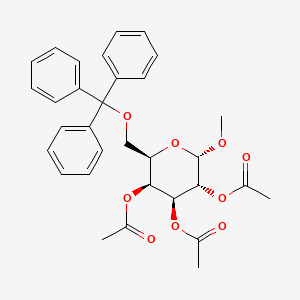 molecular formula C₃₂H₃₄O₉ B1140816 [(2R,3S,4S,5R,6S)-4,5-二乙酰氧基-6-甲氧基-2-(三苯甲氧基甲基)氧杂环-3-基] 乙酸酯 CAS No. 38982-56-8