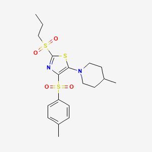 5-(4-Methylpiperidin-1-yl)-2-(propylsulfonyl)-4-tosylthiazole