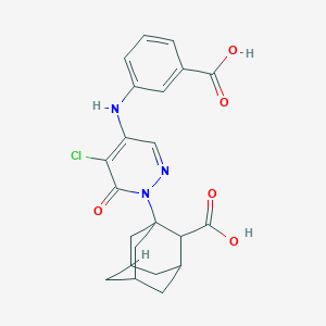 1-{4-[(3-carboxyphenyl)amino]-5-chloro-6-oxopyridazin-1(6H)-yl}tricyclo[3.3.1.1~3,7~]decane-2-carboxylic acid