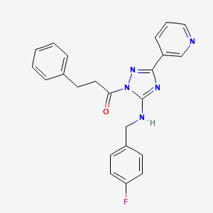 1-{5-[(4-fluorobenzyl)amino]-3-(pyridin-3-yl)-1H-1,2,4-triazol-1-yl}-3-phenylpropan-1-one