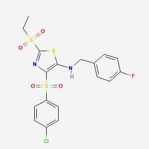 4-[(4-chlorophenyl)sulfonyl]-2-(ethylsulfonyl)-N-(4-fluorobenzyl)-1,3-thiazol-5-amine