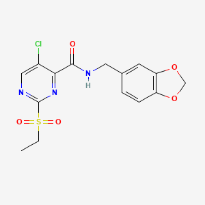 N-(1,3-benzodioxol-5-ylmethyl)-5-chloro-2-(ethylsulfonyl)pyrimidine-4-carboxamide