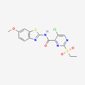 5-chloro-2-(ethylsulfonyl)-N-(6-methoxy-1,3-benzothiazol-2-yl)pyrimidine-4-carboxamide