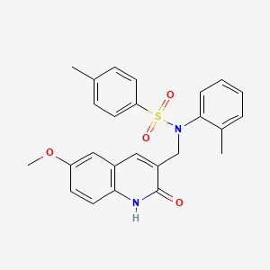 N-[(6-methoxy-2-oxo-1,2-dihydroquinolin-3-yl)methyl]-4-methyl-N-(2-methylphenyl)benzenesulfonamide