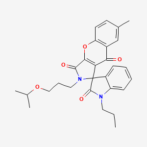 7-methyl-2-[3-(propan-2-yloxy)propyl]-1'-propyl-2H-spiro[chromeno[2,3-c]pyrrole-1,3'-indole]-2',3,9(1'H)-trione