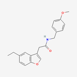 molecular formula C20H21NO3 B11408299 2-(5-ethyl-1-benzofuran-3-yl)-N-(4-methoxybenzyl)acetamide 