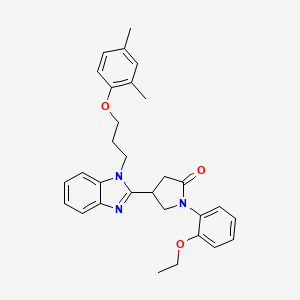 4-{1-[3-(2,4-dimethylphenoxy)propyl]-1H-benzimidazol-2-yl}-1-(2-ethoxyphenyl)pyrrolidin-2-one