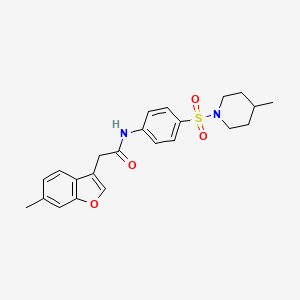 2-(6-methyl-1-benzofuran-3-yl)-N-{4-[(4-methylpiperidin-1-yl)sulfonyl]phenyl}acetamide