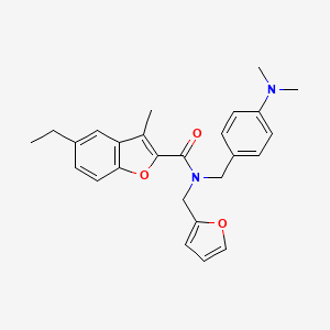 N-[4-(dimethylamino)benzyl]-5-ethyl-N-(furan-2-ylmethyl)-3-methyl-1-benzofuran-2-carboxamide