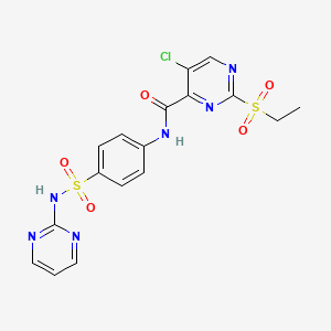 molecular formula C17H15ClN6O5S2 B11408345 5-chloro-2-(ethylsulfonyl)-N-[4-(pyrimidin-2-ylsulfamoyl)phenyl]pyrimidine-4-carboxamide 