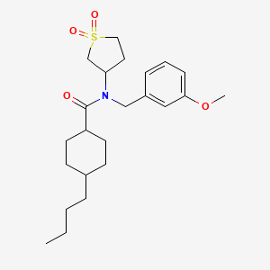 molecular formula C23H35NO4S B11408367 4-butyl-N-(1,1-dioxidotetrahydrothiophen-3-yl)-N-(3-methoxybenzyl)cyclohexanecarboxamide 