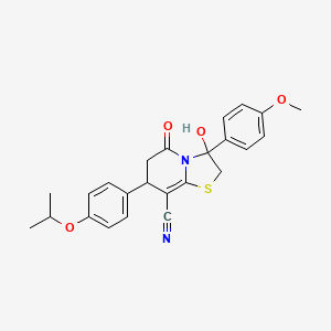 3-hydroxy-3-(4-methoxyphenyl)-5-oxo-7-[4-(propan-2-yloxy)phenyl]-2,3,6,7-tetrahydro-5H-[1,3]thiazolo[3,2-a]pyridine-8-carbonitrile