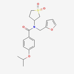 molecular formula C19H23NO5S B11408428 N-(1,1-dioxidotetrahydrothiophen-3-yl)-N-(furan-2-ylmethyl)-4-(propan-2-yloxy)benzamide 