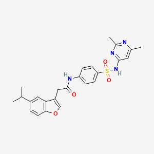 N-{4-[(2,6-dimethylpyrimidin-4-yl)sulfamoyl]phenyl}-2-[5-(propan-2-yl)-1-benzofuran-3-yl]acetamide