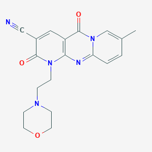 13-methyl-7-(2-morpholin-4-ylethyl)-2,6-dioxo-1,7,9-triazatricyclo[8.4.0.03,8]tetradeca-3(8),4,9,11,13-pentaene-5-carbonitrile