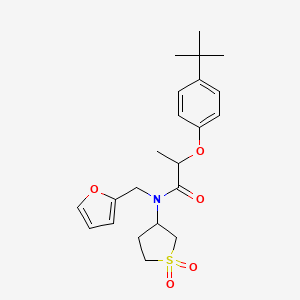 molecular formula C22H29NO5S B11408447 2-(4-tert-butylphenoxy)-N-(1,1-dioxo-1lambda6-thiolan-3-yl)-N-[(furan-2-yl)methyl]propanamide 