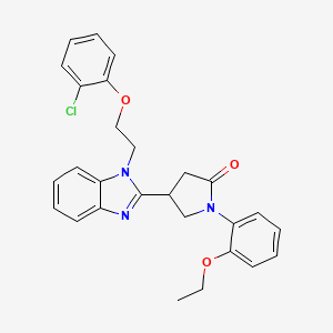 molecular formula C27H26ClN3O3 B11408466 4-{1-[2-(2-chlorophenoxy)ethyl]-1H-benzimidazol-2-yl}-1-(2-ethoxyphenyl)pyrrolidin-2-one 