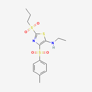 N-ethyl-4-[(4-methylphenyl)sulfonyl]-2-(propylsulfonyl)-1,3-thiazol-5-amine