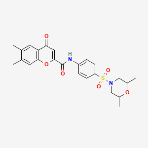 N-{4-[(2,6-dimethylmorpholin-4-yl)sulfonyl]phenyl}-6,7-dimethyl-4-oxo-4H-chromene-2-carboxamide