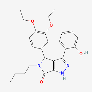 molecular formula C25H29N3O4 B11408491 5-butyl-4-(3,4-diethoxyphenyl)-3-(2-hydroxyphenyl)-4,5-dihydropyrrolo[3,4-c]pyrazol-6(1H)-one 