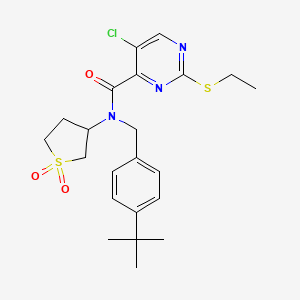 N-(4-tert-butylbenzyl)-5-chloro-N-(1,1-dioxidotetrahydrothiophen-3-yl)-2-(ethylsulfanyl)pyrimidine-4-carboxamide