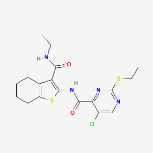 5-chloro-N-[3-(ethylcarbamoyl)-4,5,6,7-tetrahydro-1-benzothiophen-2-yl]-2-(ethylsulfanyl)pyrimidine-4-carboxamide