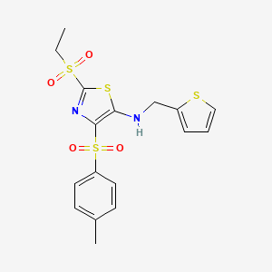 2-(ethylsulfonyl)-4-[(4-methylphenyl)sulfonyl]-N-(thiophen-2-ylmethyl)-1,3-thiazol-5-amine