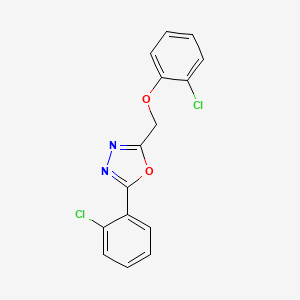 molecular formula C15H10Cl2N2O2 B11408508 2-[(2-Chlorophenoxy)methyl]-5-(2-chlorophenyl)-1,3,4-oxadiazole 