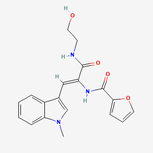 N-[(1Z)-3-[(2-hydroxyethyl)amino]-1-(1-methyl-1H-indol-3-yl)-3-oxoprop-1-en-2-yl]furan-2-carboxamide