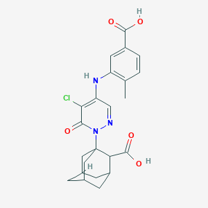 1-{4-[(5-carboxy-2-methylphenyl)amino]-5-chloro-6-oxopyridazin-1(6H)-yl}tricyclo[3.3.1.1~3,7~]decane-2-carboxylic acid