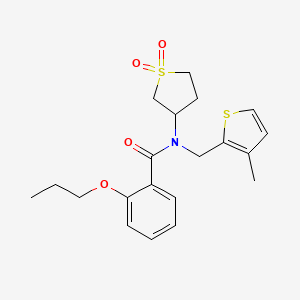 molecular formula C20H25NO4S2 B11408528 N-(1,1-dioxidotetrahydrothiophen-3-yl)-N-[(3-methylthiophen-2-yl)methyl]-2-propoxybenzamide 