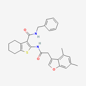 molecular formula C28H28N2O3S B11408542 N-benzyl-2-{[(4,6-dimethyl-1-benzofuran-3-yl)acetyl]amino}-4,5,6,7-tetrahydro-1-benzothiophene-3-carboxamide 