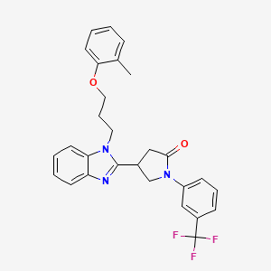 4-{1-[3-(2-methylphenoxy)propyl]-1H-benzimidazol-2-yl}-1-[3-(trifluoromethyl)phenyl]pyrrolidin-2-one