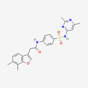 molecular formula C24H24N4O4S B11408578 2-(6,7-dimethyl-1-benzofuran-3-yl)-N-{4-[(2,6-dimethylpyrimidin-4-yl)sulfamoyl]phenyl}acetamide 