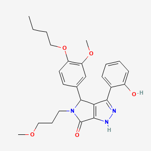 molecular formula C26H31N3O5 B11408579 4-(4-butoxy-3-methoxyphenyl)-3-(2-hydroxyphenyl)-5-(3-methoxypropyl)-4,5-dihydropyrrolo[3,4-c]pyrazol-6(1H)-one 