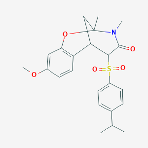 5-((4-isopropylphenyl)sulfonyl)-9-methoxy-2,3-dimethyl-5,6-dihydro-2H-2,6-methanobenzo[g][1,3]oxazocin-4(3H)-one