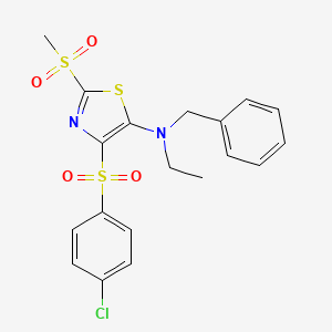 4-[(4-Chlorophenyl)sulfonyl]-5-[ethylbenzylamino]-2-(methylsulfonyl)-1,3-thiaz ole