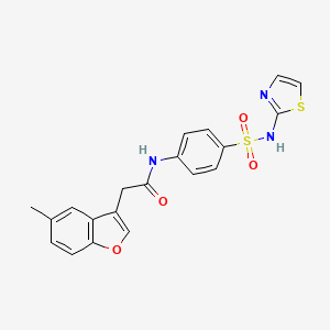 2-(5-methyl-1-benzofuran-3-yl)-N-[4-(1,3-thiazol-2-ylsulfamoyl)phenyl]acetamide