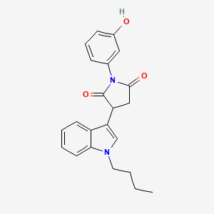 molecular formula C22H22N2O3 B11408643 3-(1-butyl-1H-indol-3-yl)-1-(3-hydroxyphenyl)pyrrolidine-2,5-dione 