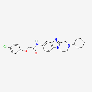 2-(4-chlorophenoxy)-N-(2-cyclohexyl-1,2,3,4-tetrahydropyrazino[1,2-a]benzimidazol-8-yl)acetamide